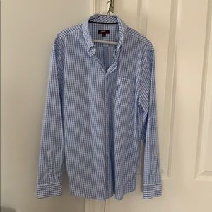 Men’s johnnie-o blue prep performance shirt- L